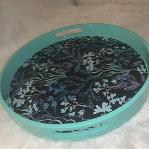 Bluesy Round Serving Tray